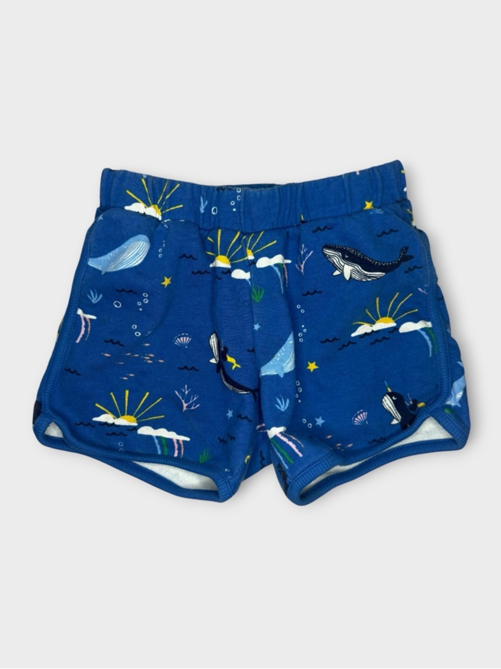 Hanna Andersson Under The Sea Scape Blue French Terry Shorts